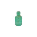 A CARVED MUGHAL EMERALD SCENT BOTTLE WITH STOPPER Mughal India, 18th century