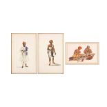 THREE COMPANY SCHOOL-STYLE PORTRAITS OF INDIAN CRAFTSMEN Possibly Patna or Benares (Varanasi), North