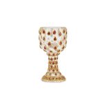 A BEJEWELLED KUNDAN-SET CARVED ROCK CRYSTAL STEM CUP Mughal Northern India, 19th century