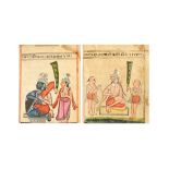 TWO ILLUSTRATIONS OF SECULAR AND DIVINE RULERS FROM A DISPERSED INDIAN MANUSCRIPT Possibly Rajasthan