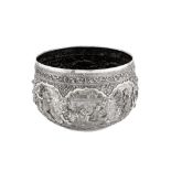 A BURMESE REPOUSSÉ SILVER BOWL WITH FIGURAL DECORATION Lower Burma, late 19th - early 20th century