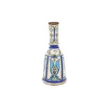 A POLYCHROME-PAINTED POTTERY WATER PIPE (QALYAN) BOTTLE Possibly Hamadan, late Qajar Iran, ca. 1880