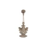 A PARCEL-GILT SILVER REPOUSSÉ ROSEWATER SPRINKLER (GULABPASH) WITH WINGED LIONS Lucknow, Northern In