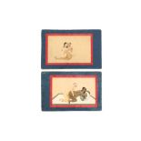 TWO ILLUSTRATED EROTIC ALBUM PAGES Qajar Iran, 19th century