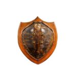 A POLYCHROME-PAINTED LACQUERED TURTLE SHELL CEREMONIAL SHIELD (DHAL) Rajasthan, North-Western India,