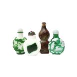 FOUR CHINESE SNUFF BOTTLES 十九或二十世紀 鼻煙壺一組四件