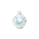 A SMALL BLUE AND WHITE KOREAN JAR