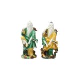 TWO CHINESE SANCAI-GLAZED FIGURES 民國時期 三彩像兩件