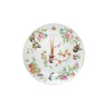 A CHINESE CANTON FAMILLE-ROSE 'BIRD AND BUTTERFLY' DISH 二十世紀早期 廣彩花蝶紋盤