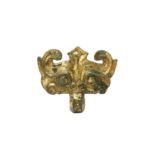 A CHINESE GILT-BRONZE 'TAOTIE MASK' FIXTURE 漢 銅鎏金獸面紋珮飾