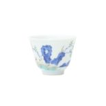 A CHINESE DOUCAI 'BLOSSOMS' WINE CUP 清光緒 鬥彩花卉紋盃 《大清光緒年製》款