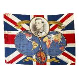 SOUVENIR FLAG FOR THE CORONATION OF EDWARD VIII WITH A MAP OF THE BRITISH EMPIRE