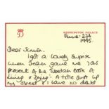 AN AUTOGRAPH NOTE FROM DIANA, PRINCESS OF WALES