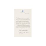 TYPED LETTER SIGNED BY PRINCE CHARLES AND PRINCESS DIANA
