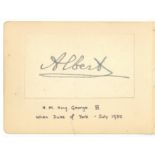 SIGNATURE BY KING GEORGE VI WHEN DUKE OF YORK, 1935