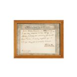 HANDWRITTEN MESSAGE FROM PRINCE ALBERT, DUKE OF YORK