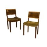 A PAIR OF GEORGE VI LIMED-OAK CORONATION CHAIRS