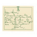 AUTOGRAPH NOTE BY SARAH, DUCHESS OF YORK