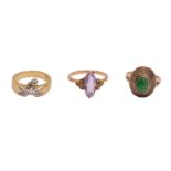 A GROUP OF GEM-SET RINGS