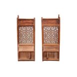 A PAIR OF CHINESE WOOD WINDOW SHUTTERS, EARLY 20TH CENTURY