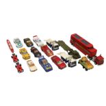 A LARGE COLLECTION OF MATCHBOX UNBOXED PLAYWORN TOY CARS AND OTHER VEHICLES