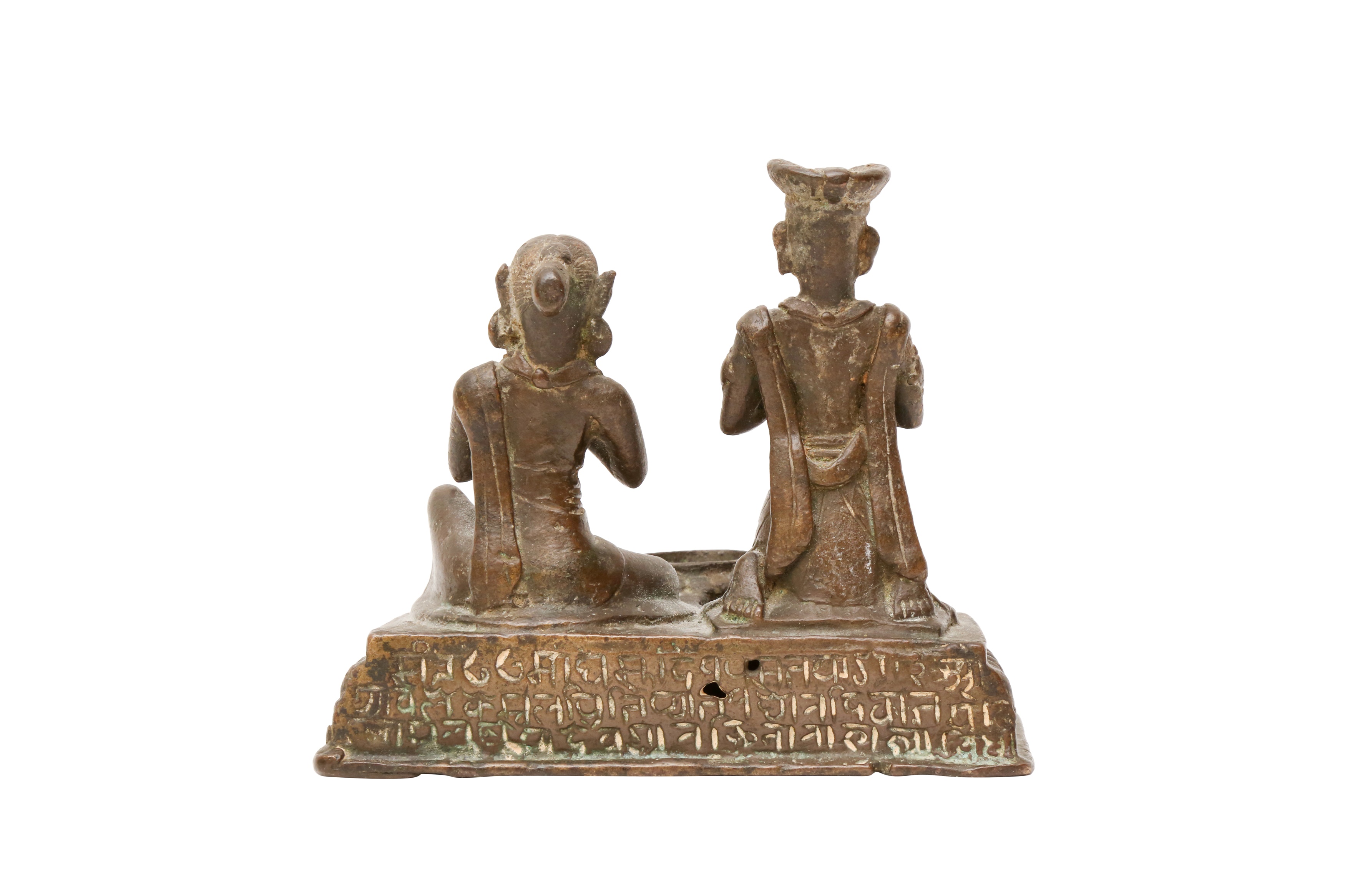 A NEPALESE BRONZE OIL 'DONORS' LAMP - Image 2 of 2