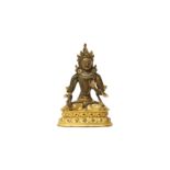 A SINO-TIBETAN GILT-BRONZE FIGURE OF BUDDHA AMITAYUS 清十八世 銅鎏金佛像