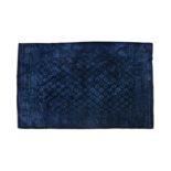 A LARGE CHINESE DARK BLUE CARPET 十九或二十世紀 深藍地花卉紋地毯