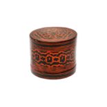 A SMALL BURMESE RED AND BLACK LACQUER BETEL-BOX AND COVER OFFERED ON BEHALF OF PROSPECT BURMA TO