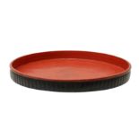 A LARGE BURMESE RED AND BLACK LACQUER TRAY OFFERED ON BEHALF OF PROSPECT BURMA TO BENEFIT