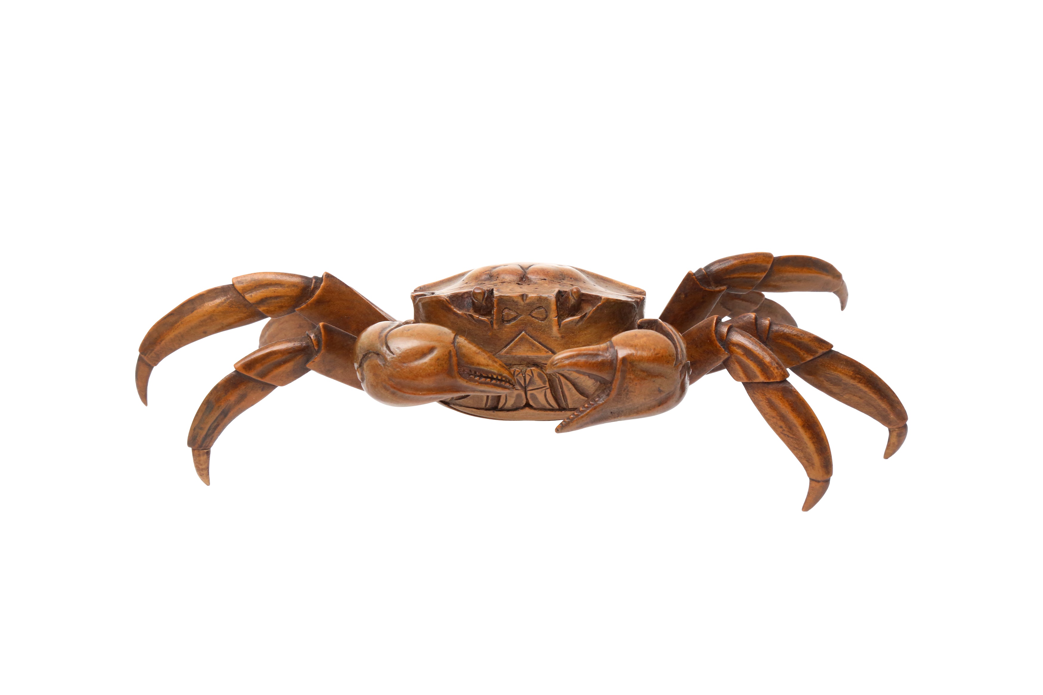 A JAPANESE WOOD OKIMONO OF A CRAB