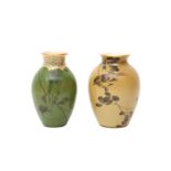 TWO SMALL JAPANESE SATSUMA VASES BY KUSUNOBE