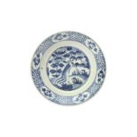 A CHINESE SWATOW BLUE AND WHITE 'PHOENIX' DISH 明 漳州青花鳳紋盤