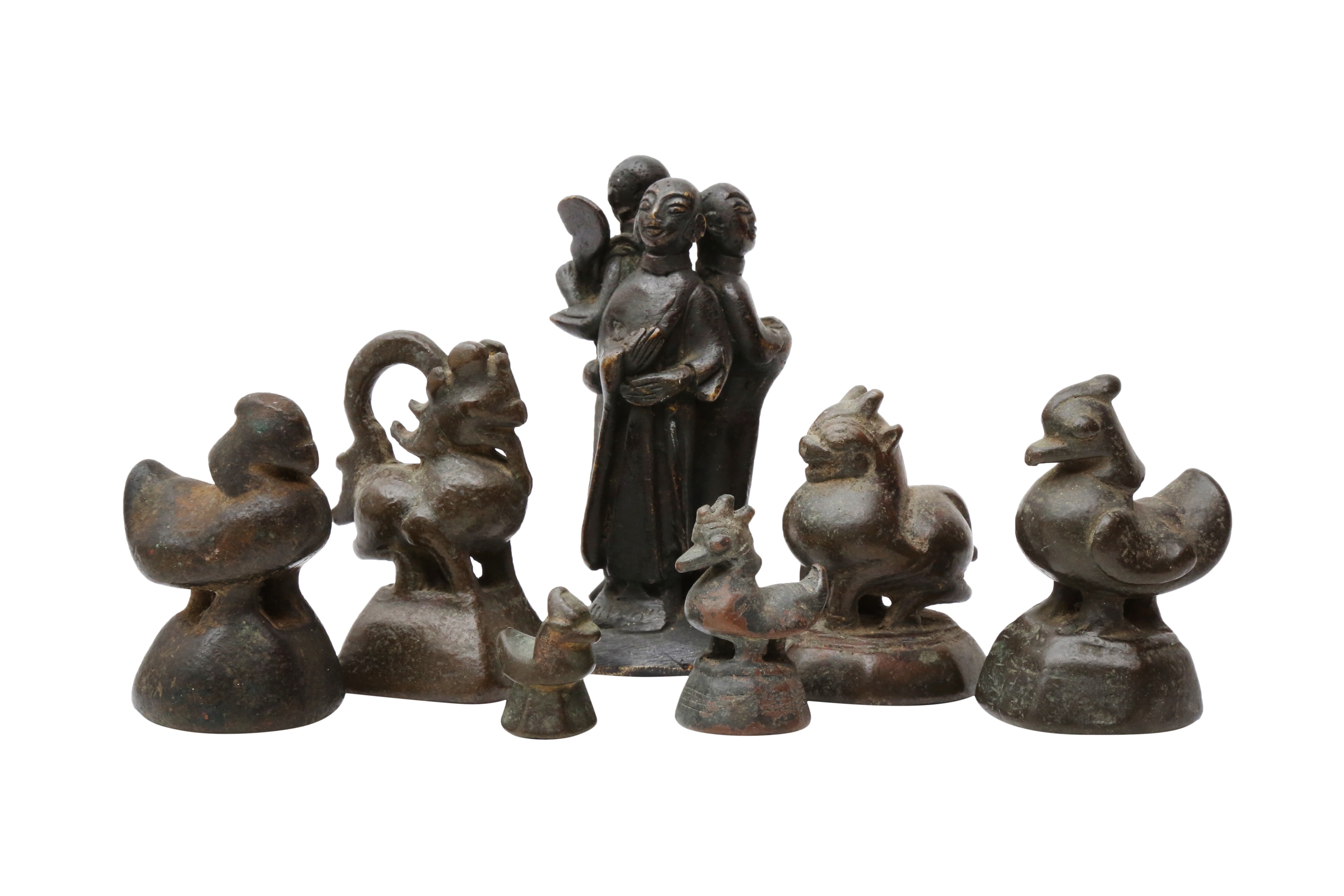 A GROUP OF SEVEN BURMESE BRONZE WEIGHTS OFFERED ON BEHALF OF PROSPECT BURMA TO BENEFIT EDUCATIONAL