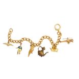 A GOLD CHARM BRACELET