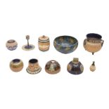 A GROUP OF DOULTON STONEWARE ITEMS, LATE 19TH AND EARLY 20TH CENTURY