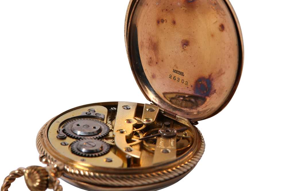 OPEN-FACE POCKET WATCH. 14K YELLOW GOLD. - Image 5 of 6
