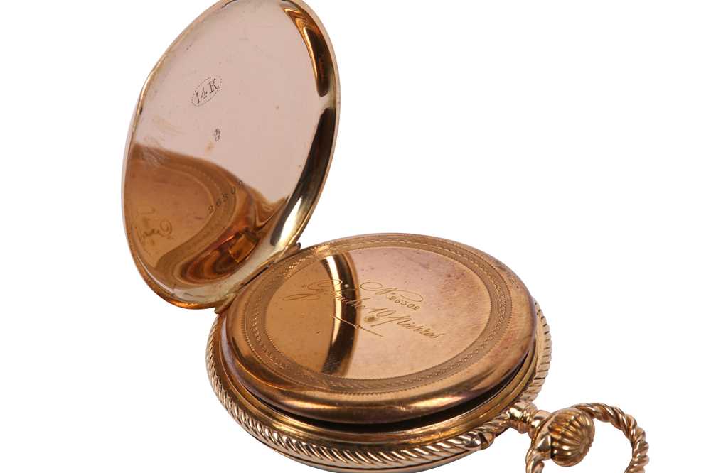 OPEN-FACE POCKET WATCH. 14K YELLOW GOLD. - Image 6 of 6