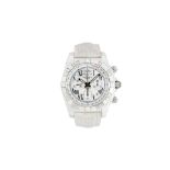 BREITLING. CHRONOMAT 44 MOTHER OF PEARL DIAL FULL SET.