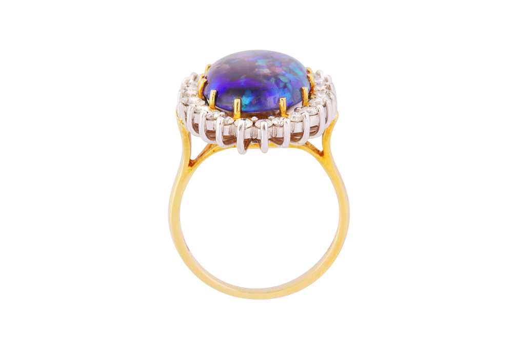 AN OPAL AND DIAMOND CLUSTER RING, CIRCA 1996 - Image 4 of 8