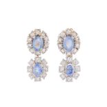 A PAIR OF SAPPHIRE EARRINGS