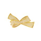 A DIAMOND BOW BROOCH