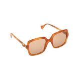 Gucci Havana GG Oversized Square Sunglasses