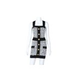 Balmain Monochrome Boucle Halter MIni Dress - Size 36