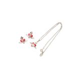 Vivienne Westwood Pink Heart Necklace and Pierced Earrings