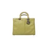 Christian Dior Lime Ostrich Medium Lady Dior Bag