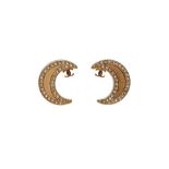 Chanel Crescent Moon CC Clip On Earrings
