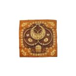 Hermes 'Les Cavaliers D'or' Print Silk Scarf