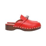 Hermes Red Carlotta Clog Mule - Size 37