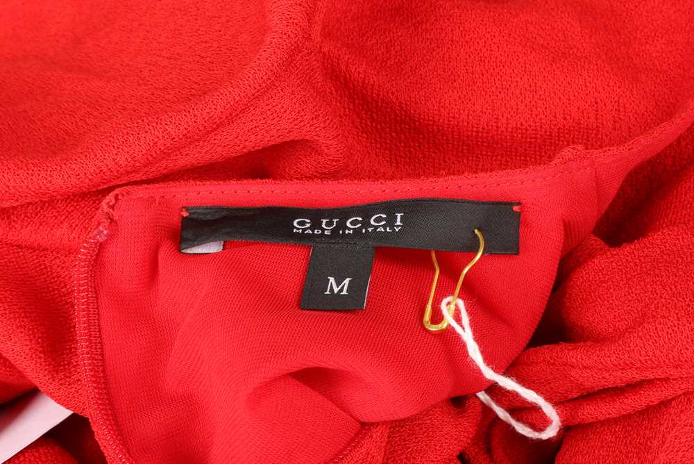 Gucci Red Crepe Tie Waist Dress - Size M - Image 5 of 5